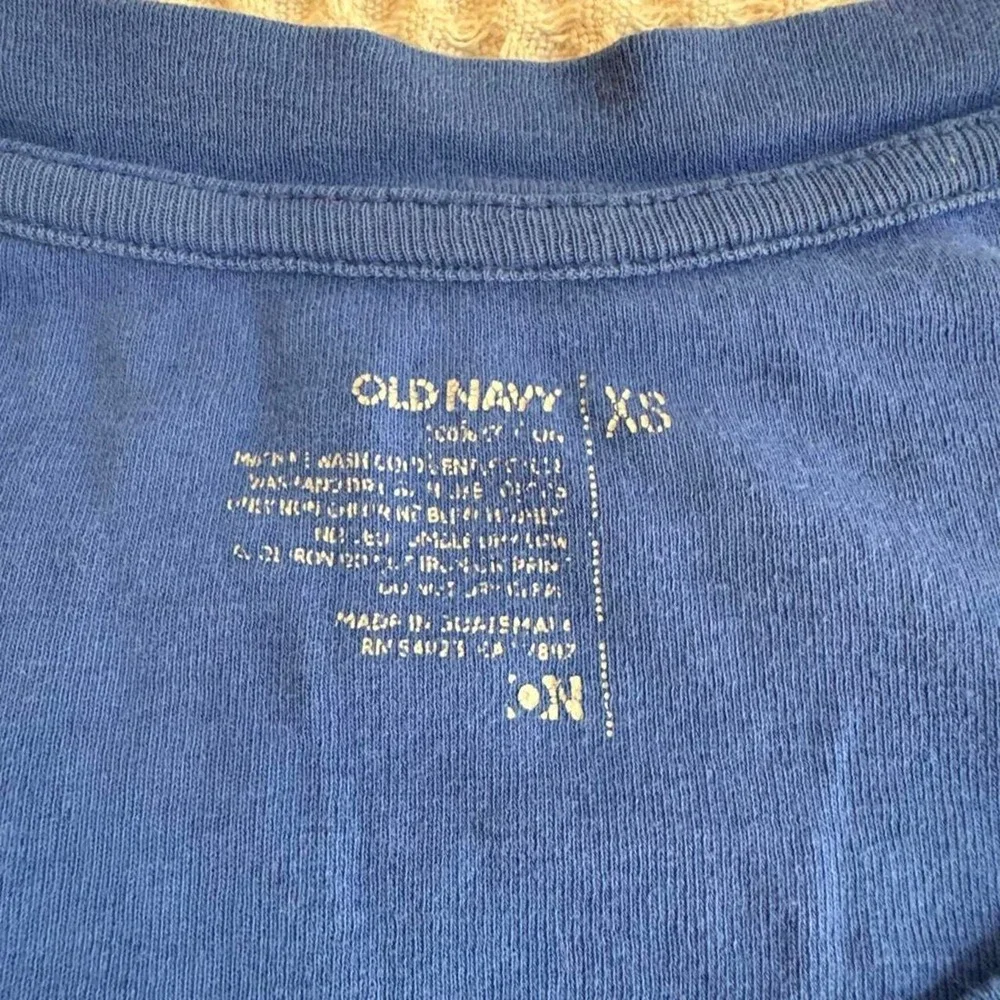 Old Navy Blue Long Sleeve V-Neck Top Fitted
